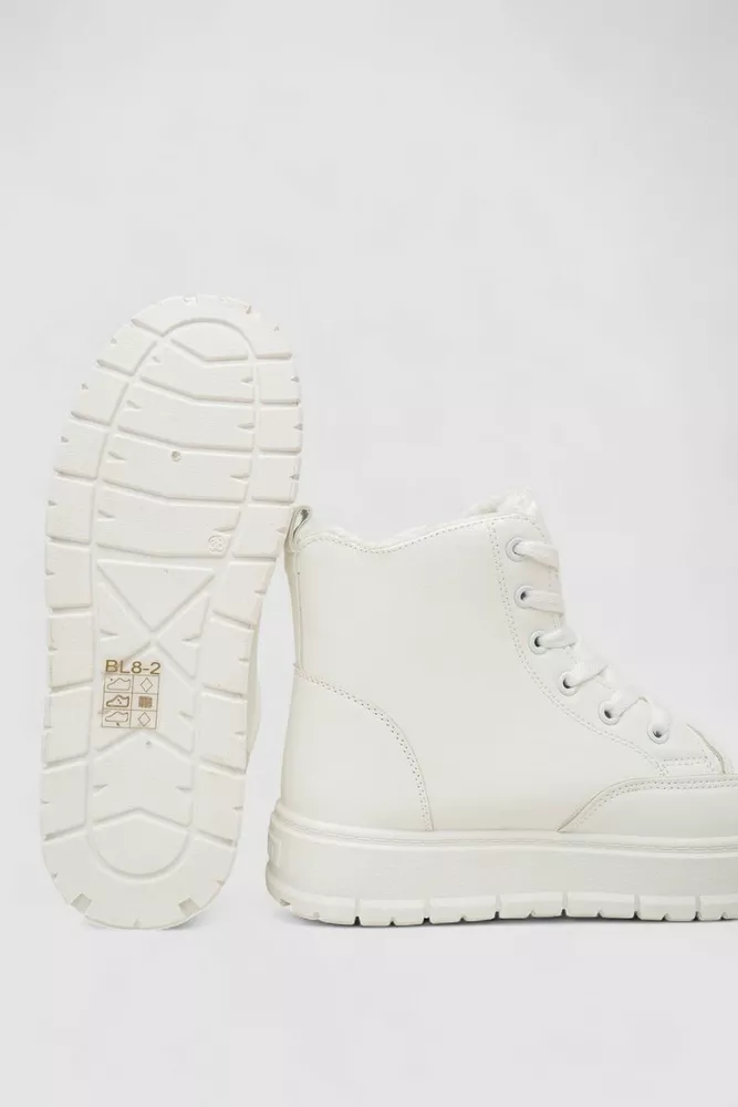 Купити Кросівки жіночі зимові на хутрі, колір білий, 248RBL8 - Фото №5