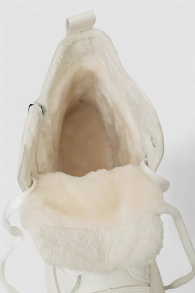 Купити Кросівки жіночі зимові на хутрі, колір білий, 248RBL8 - Фото №6