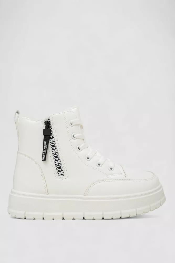 Купити Кросівки жіночі зимові на хутрі, колір білий, 248RBL8 - Фото №1