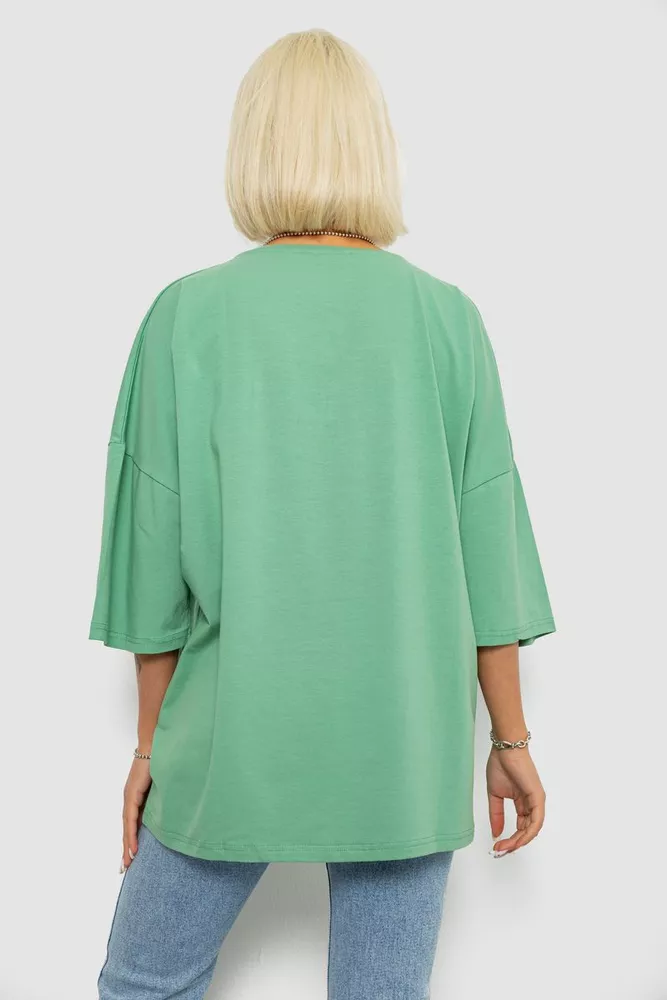 Купити Футболка жіноча з принтом, колір оливковий, 244R3008 оптом - Фото №4