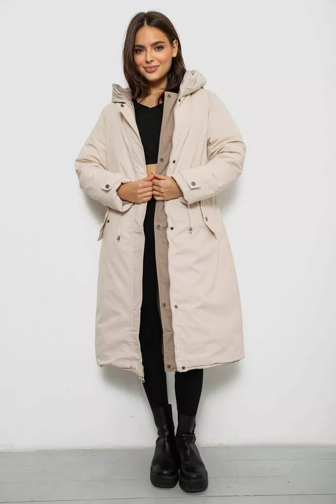 Купить Куртка женская двусторонняя зимняя  -уценка, цвет темно-бежевый, 244R24115-U-2 - Фото №8