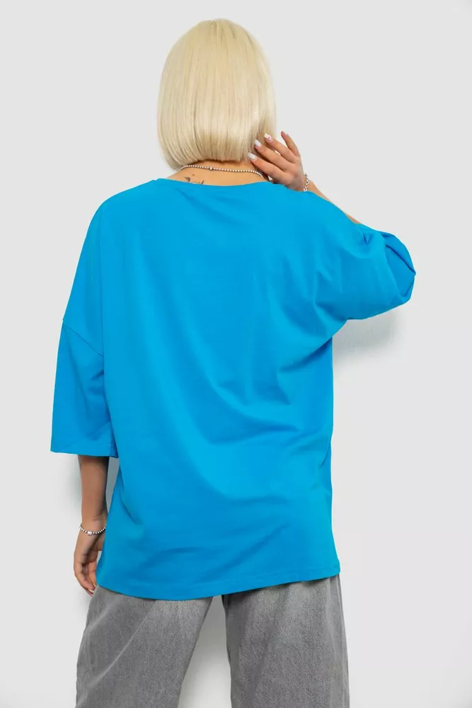 Купити Футболка жіноча з принтом, колір блакитний, 244R3008 - Фото №4