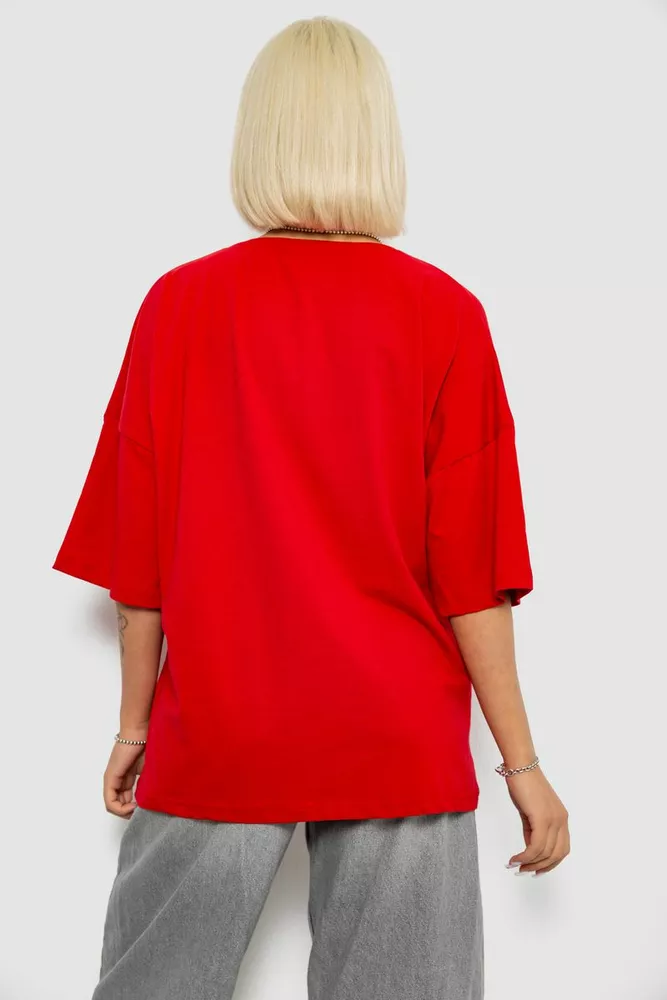 Купити Футболка жіноча з принтом, колір червоний, 244R3008 - Фото №4