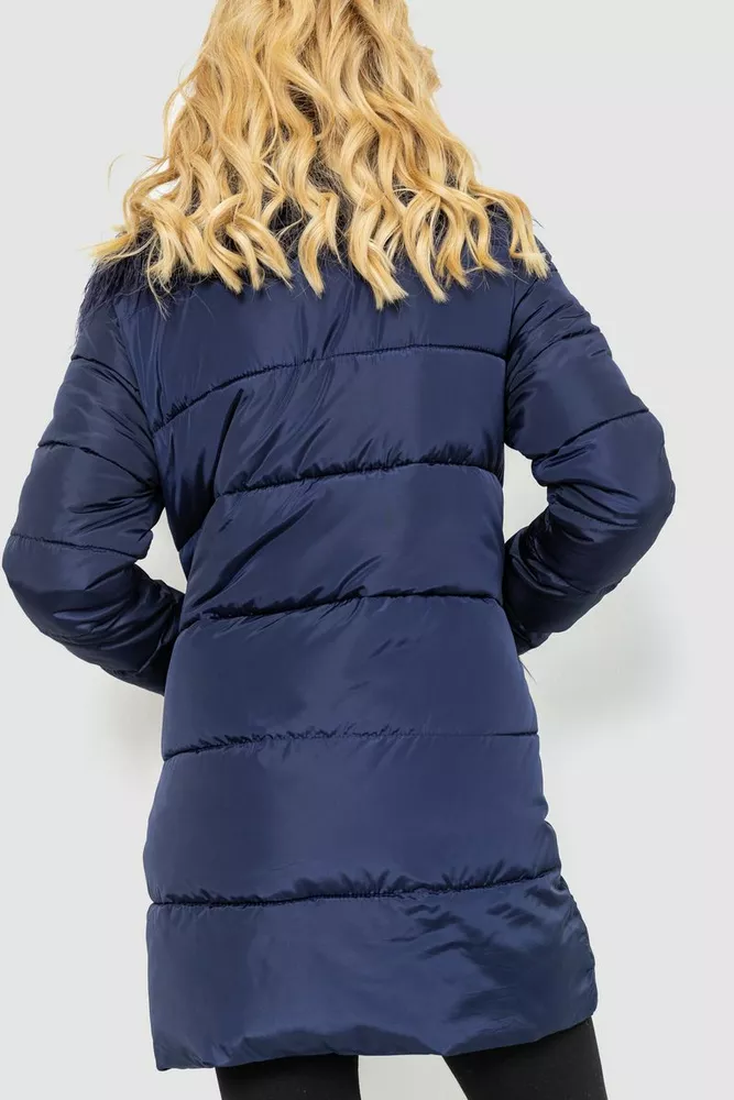 Купити Куртка жіноча однотонна, колір синій, 235R5068 оптом - Фото №4