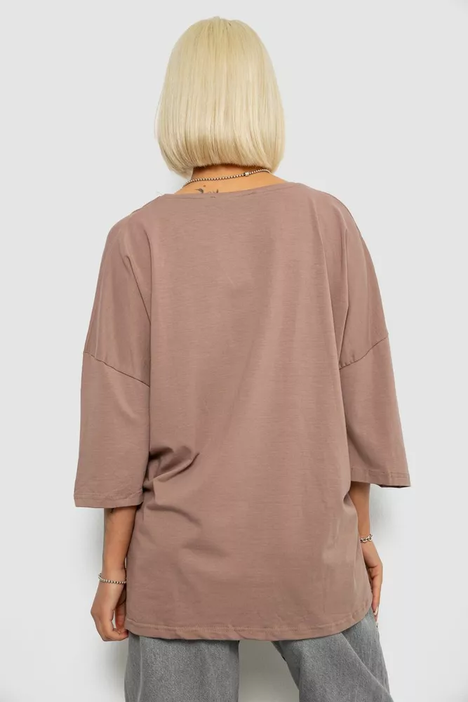 Купить Футболка женская с принтом, цвет мокко, 244R3008 - Фото №4