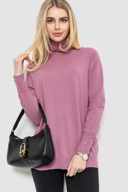 Гольф жіночий однотонний базовий, колір темно-пудровий, 214R809