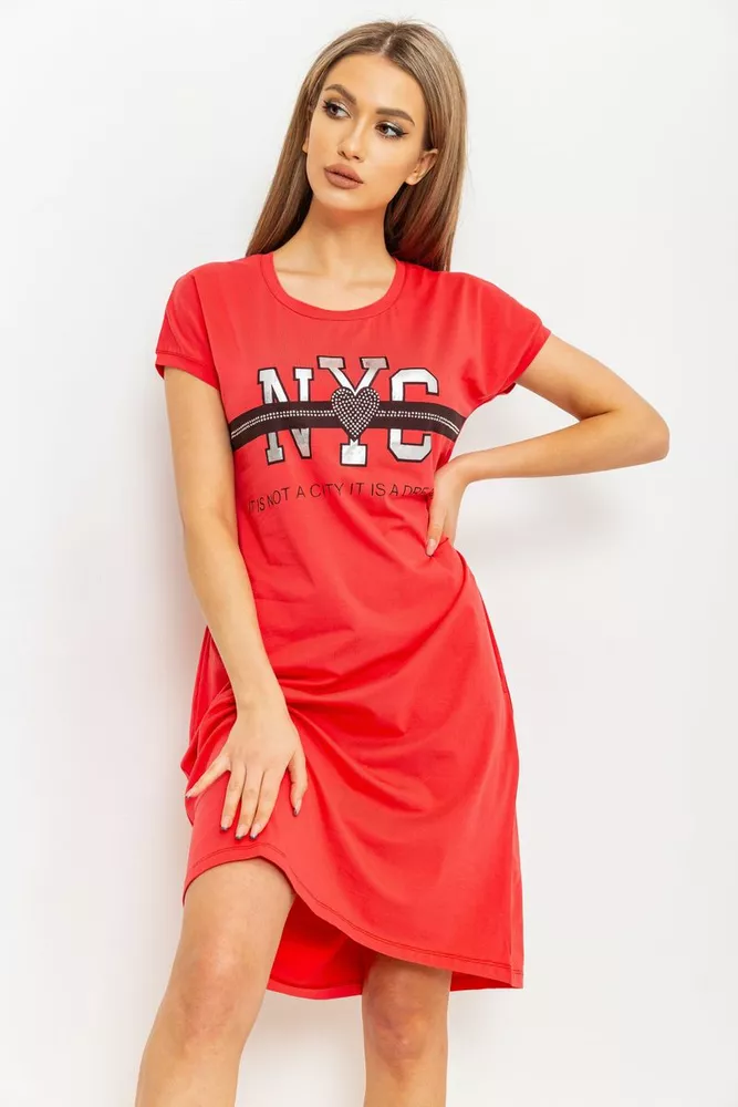 Купити Сукня жіноча повсякденна, колір кораловий, 219RT-356 - Фото №1