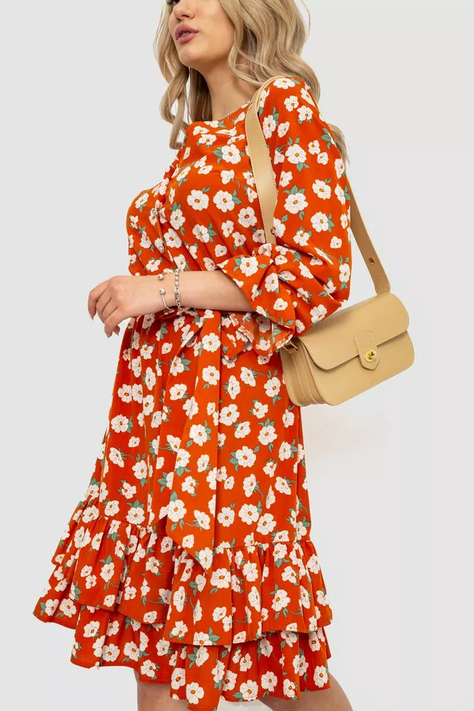 Купить Сукня с цветочнім принтом  -уценка, цвет терракотовый, 240R2015-U - Фото №3