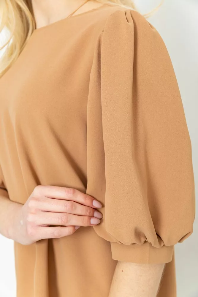 Купить Костюм женский однотонный классический, цвет бежевый, 214R559 - Фото №6