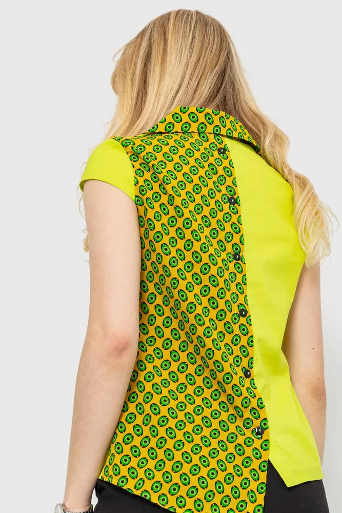 Купити Блуза класична, колір салатовий, 230R99-2 оптом - Фото №4