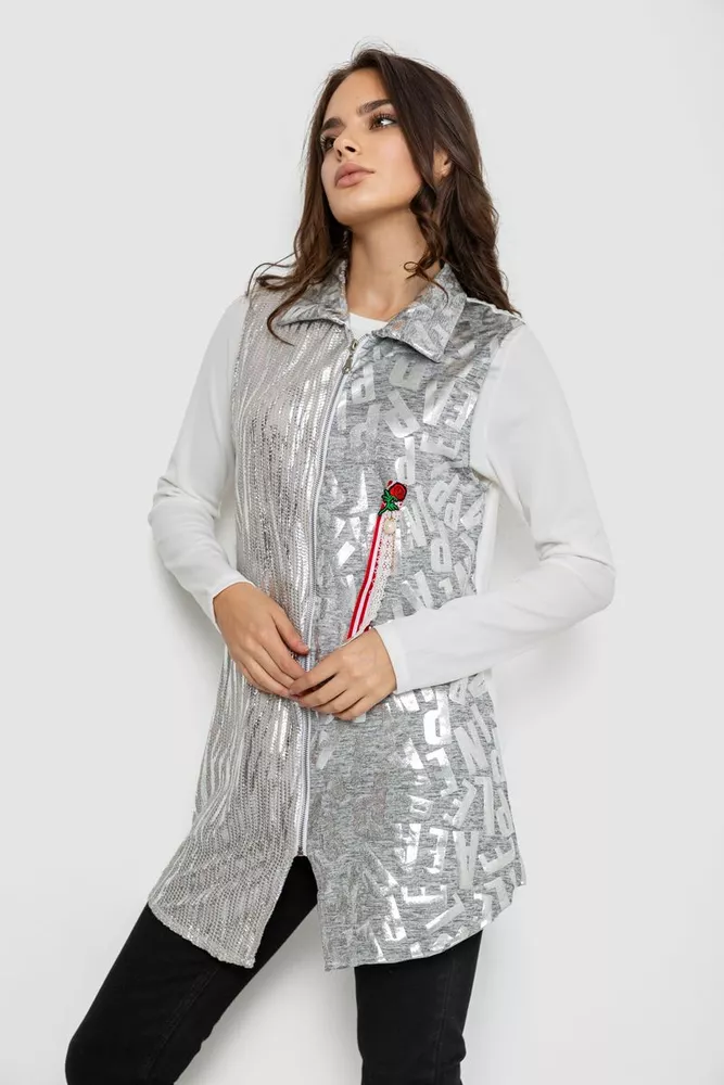 Купить Платье на молнии в комплекте с лонгсливом  -уценка, цвет серый, 247R16959-U-13 - Фото №3