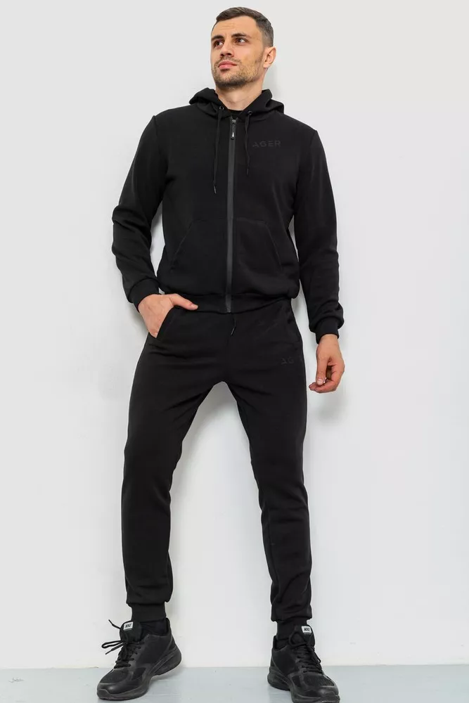 Купить Спорт костюм мужской двухнитка, цвет черный, 119R200-2 - Фото №1