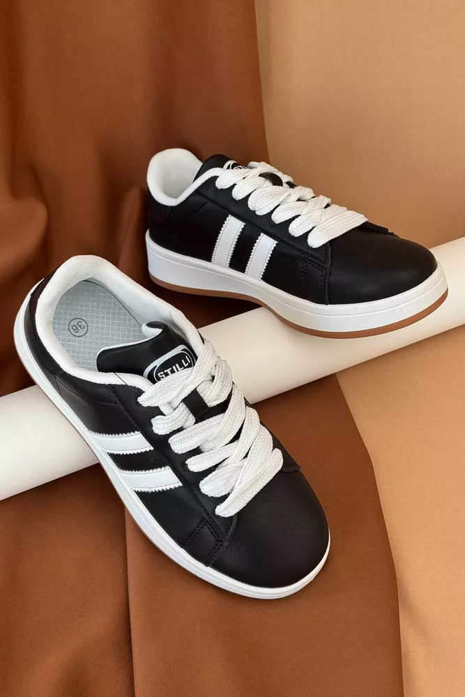 Купить Кеды женские, цвет черно-белый, 248RJH100-12 - Фото №3