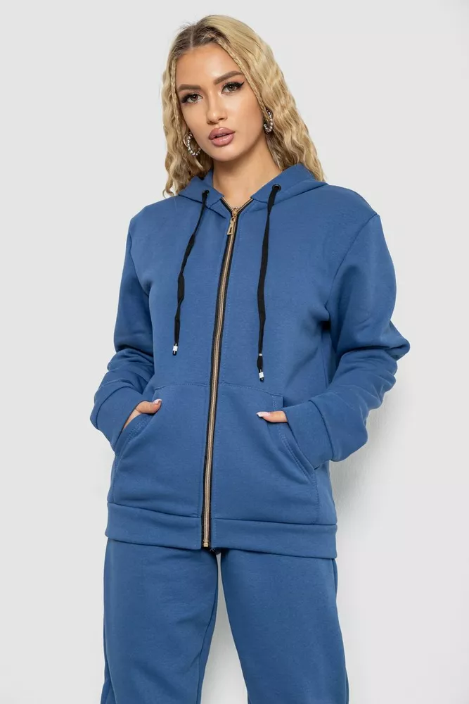Купити Спортивний костюм жіночий на флісі, колір джинс, 244R7777 - Фото №2
