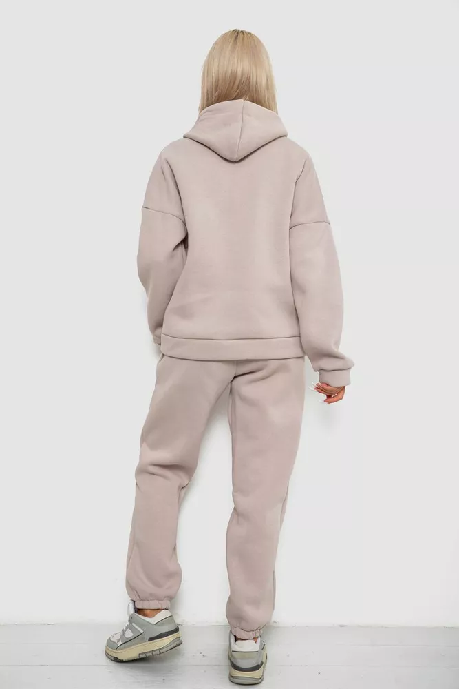 Купить Спортивный костюм женский на флисе, цвет бежевый, 238R5726 - Фото №4