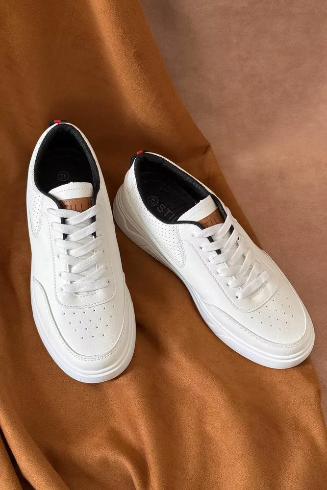 Купити Кеди чоловічі, колір біло-чорний, 248RR126 - Фото №1