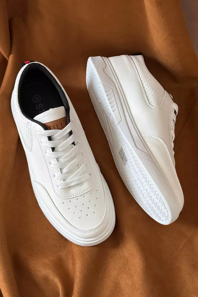 Купити Кеди чоловічі, колір біло-чорний, 248RR126 - Фото №2