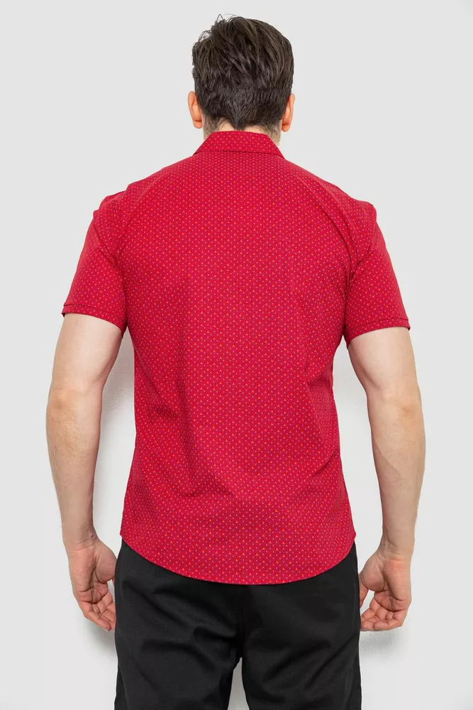 Купить Мужская рубашка с принтом, цвет бордовый, 186R7012 - Фото №4