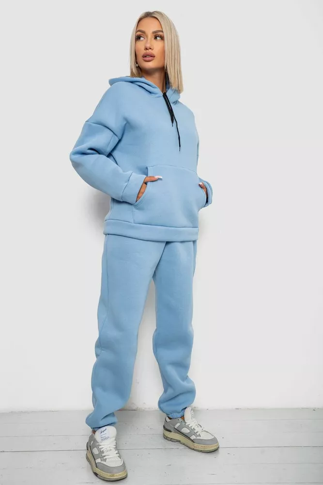 Купить Спортивный костюм женский на флисе, цвет голубой, 238R5726 - Фото №3