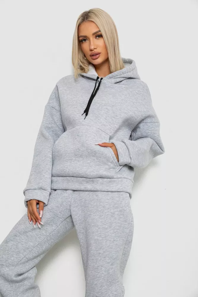Купить Спортивный костюм женский на флисе, цвет серый, 238R5726 - Фото №2