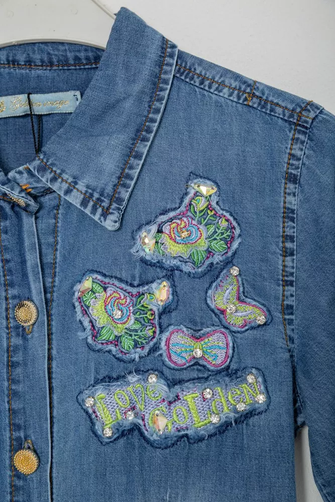 Купити Халат для дівчаток  -уценка, колір синій, 247R6802-U-5 - Фото №3