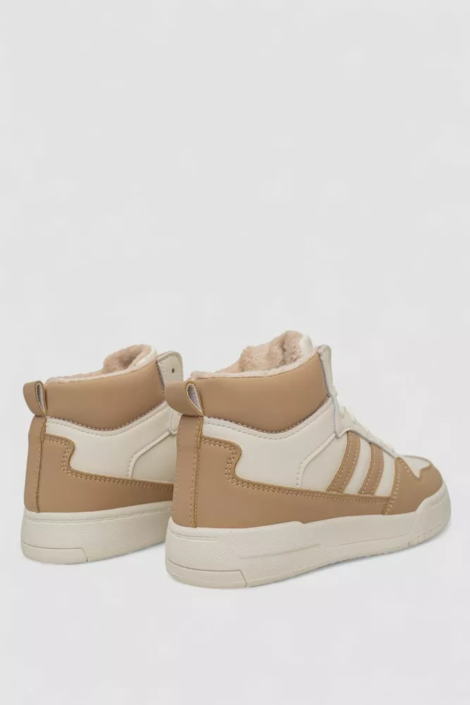 Купити Кросівки жіночі зимові на хутрі, колір молочно-бежевий, 248RAD400-11 - Фото №4