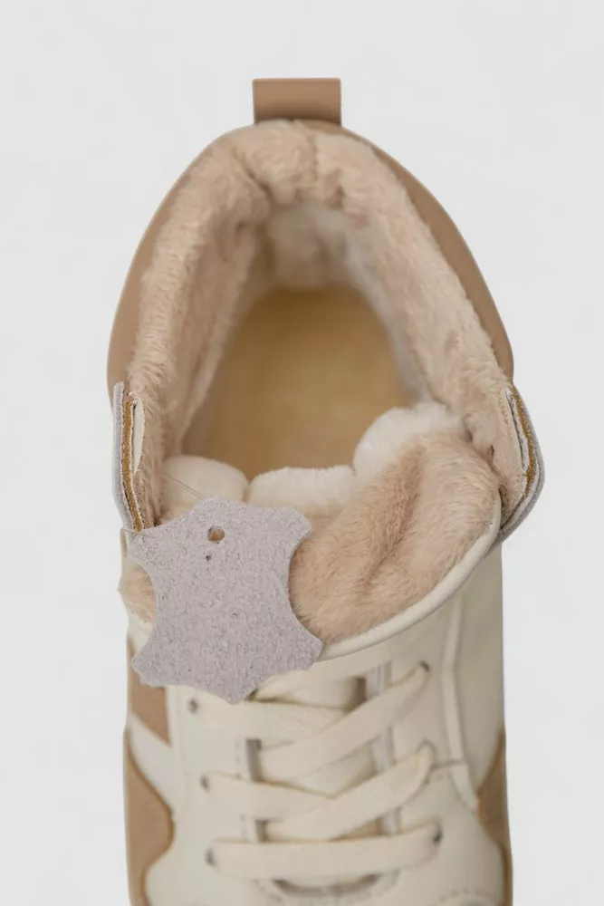 Купити Кросівки жіночі зимові на хутрі, колір молочно-бежевий, 248RAD400-11 - Фото №6