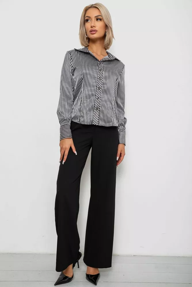 Купить Рубашка классическая в полоску, цвет черно-белый, 230R66 оптом - Фото №2
