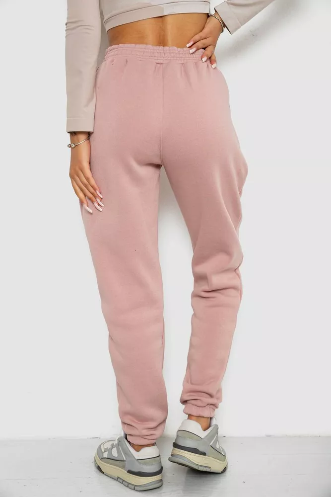 Купить Спортивные штаны женские на флисе  -уценка, цвет пудровый, 238R57828-U - Фото №4