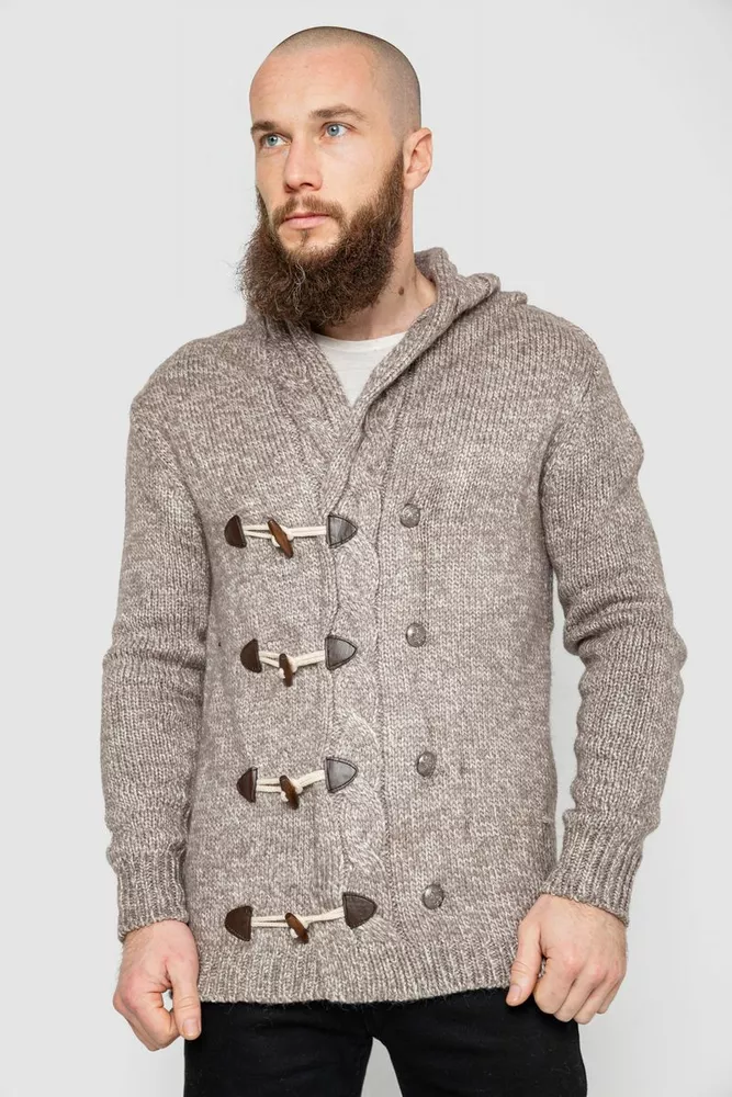 Купити Кофта чоловіча на ґудзиках, колір бежевий, 214R10640 - Фото №1