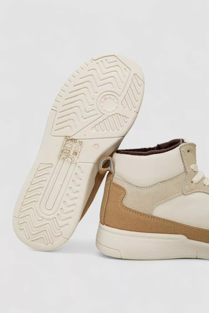 Купить Кроссовки женские зимние на меху, цвет бежевый, 248RAD400-15 - Фото №5