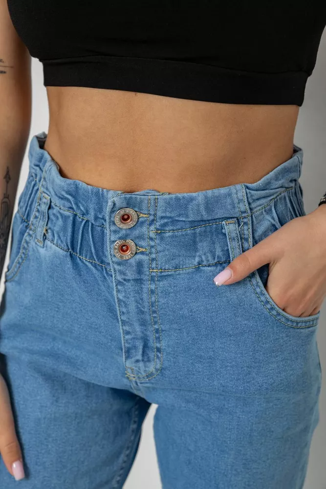 Купити Джинси жіночі Mom's, колір блакитний, 182R1478 оптом - Фото №5