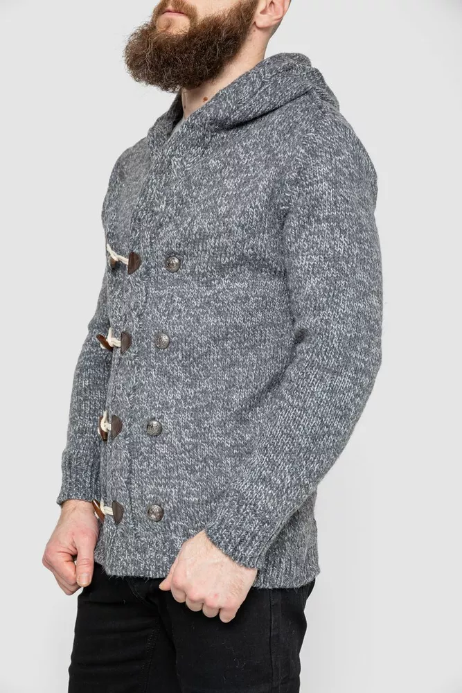 Купити Кофта чоловіча на ґудзиках, колір сірий, 214R10640 оптом - Фото №3