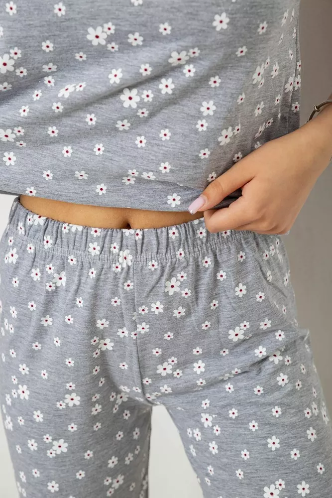 Купити Піжама жіноча з принтом, колір сірий, 243RK2042 - Фото №5