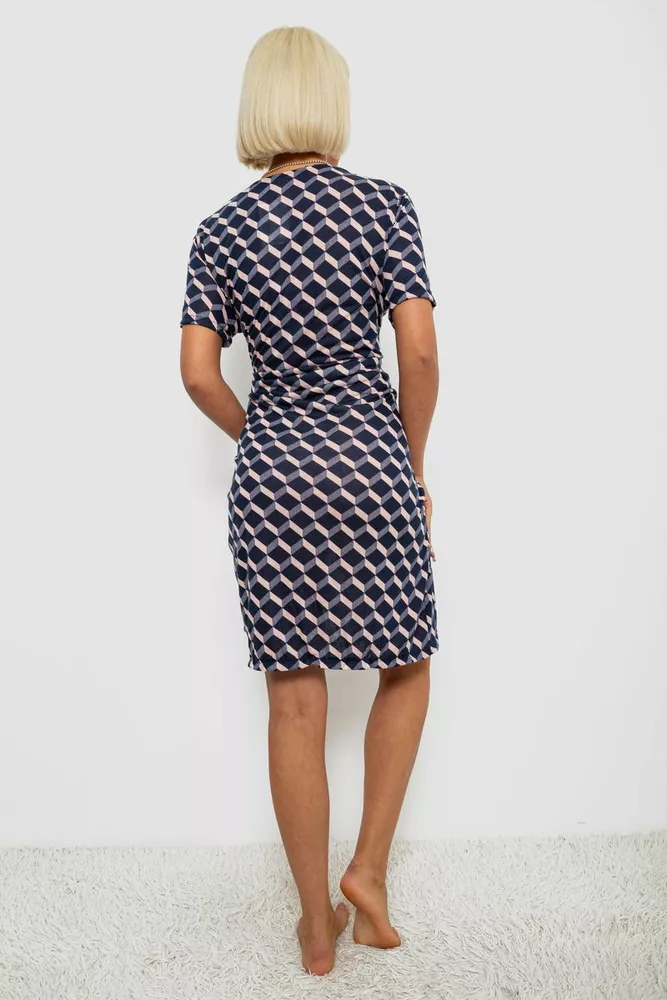 Купить Халат женский на молнии с принтом, цвет синий, 257R1030-9 - Фото №4