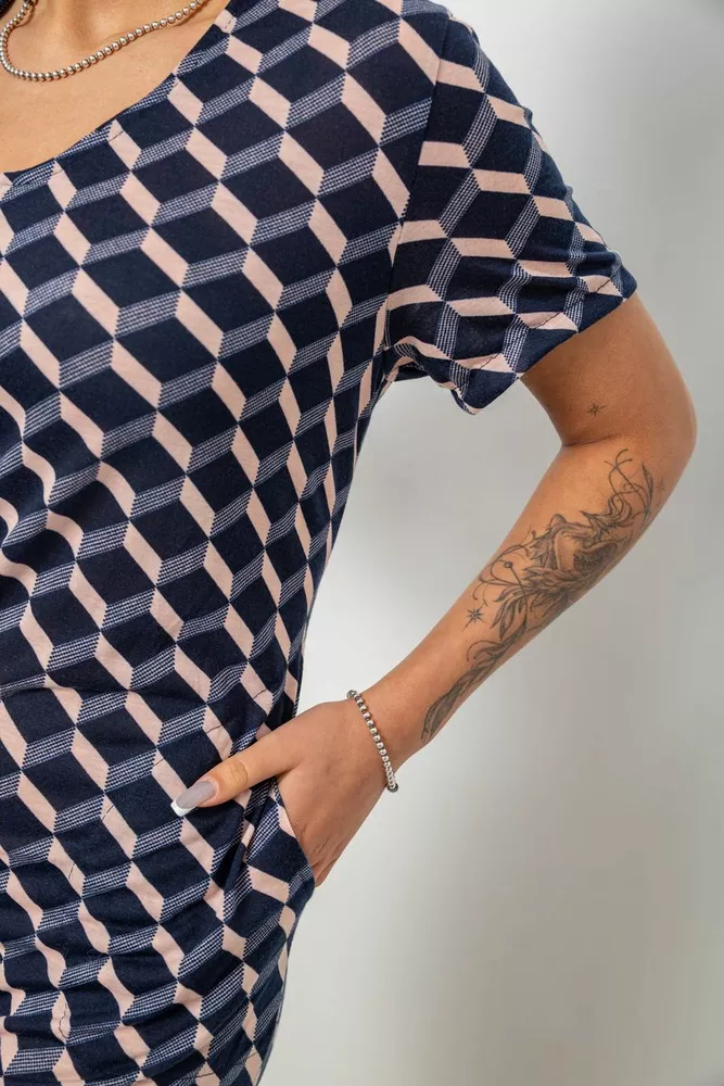 Купить Халат женский на молнии с принтом, цвет синий, 257R1030-9 - Фото №6