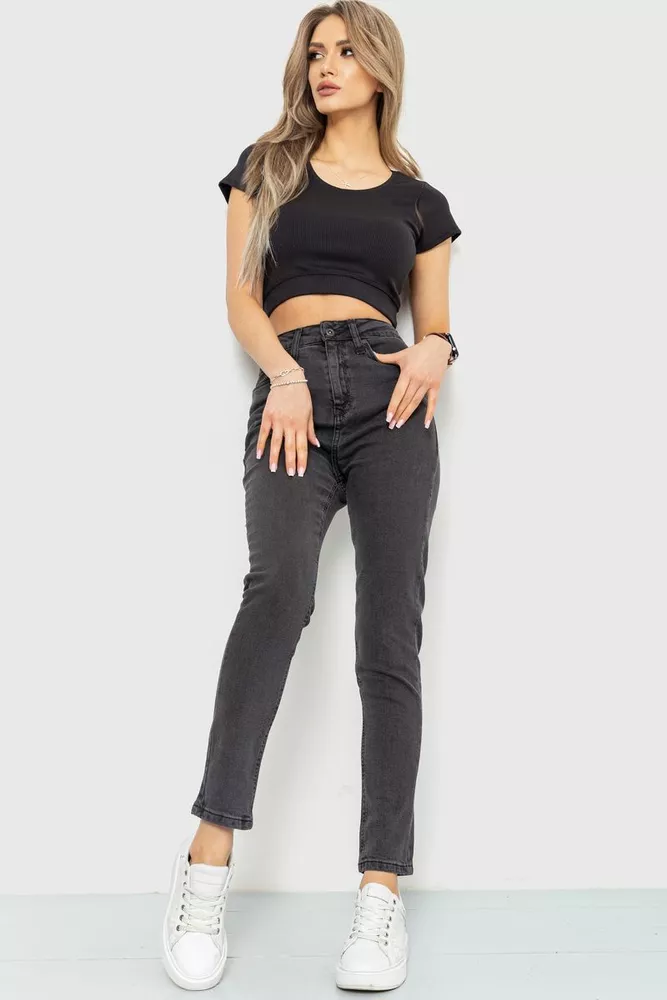 Купити Джинси жіночі skinny, колір темно-сірий, 186R0029 - Фото №2