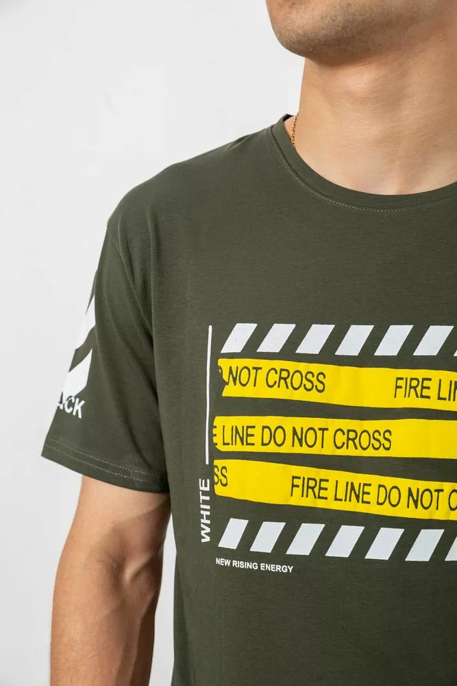 Купить Футболка мужская с принтом, цвет хаки, 244R2530 - Фото №5