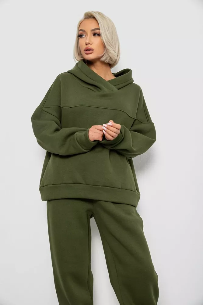 Купить Спортивный костюм женский на флисе, цвет хаки, 247R10765 - Фото №2