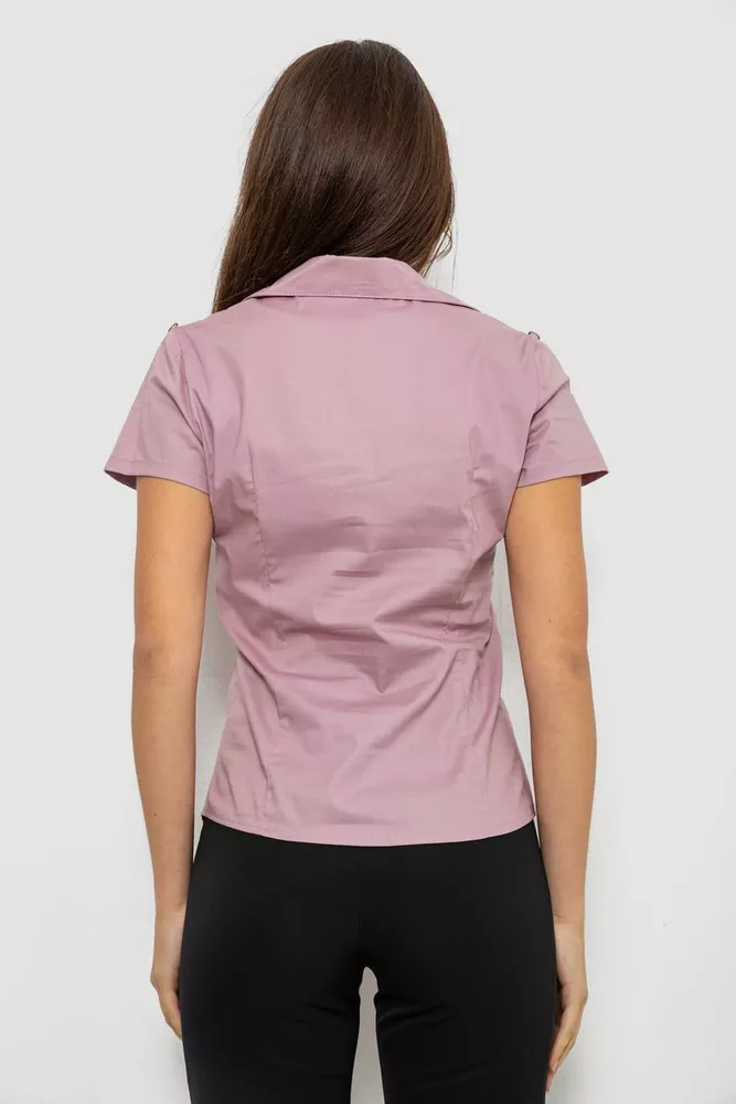 Купити Сорочка жіноча однотонна  -уцінка, колір пудровий, 230R068-1-U-295 - Фото №4