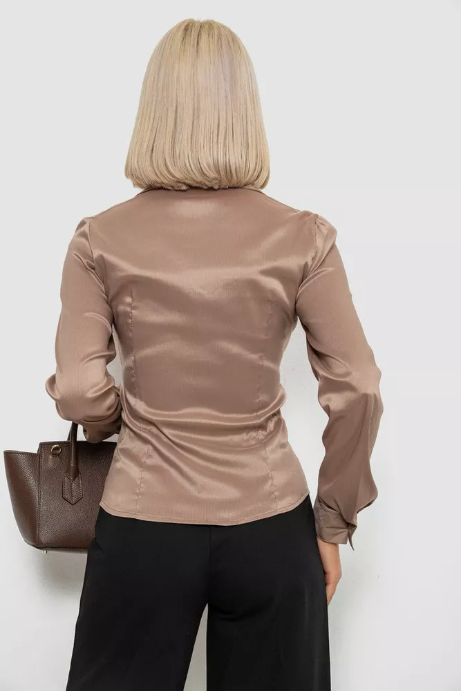 Купити Сорочка класична в смужку, колір бежевий, 230R641 оптом - Фото №4