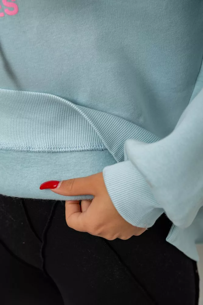 Купити Худі жіночий утеплений  -уцінка, колір блакитний, 244RK707-U - Фото №6