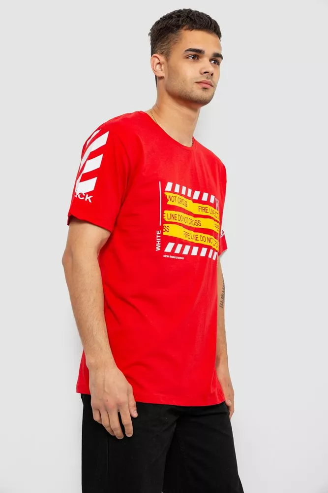 Купить Футболка мужская с принтом, цвет красный, 244R2530 - Фото №3