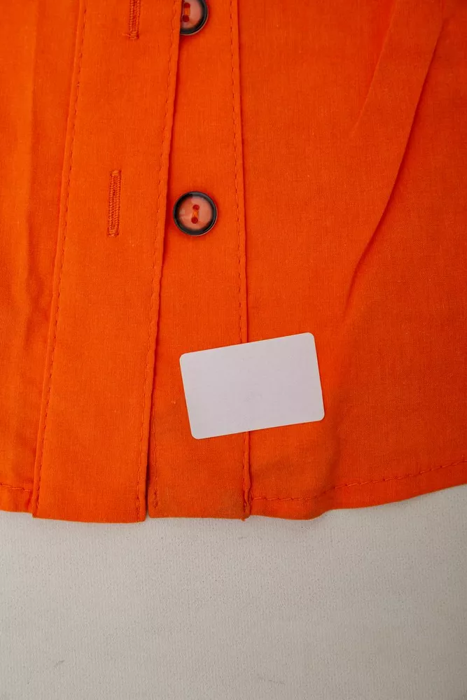 Купить Рубашка женская однотонная  -уценка, цвет оранжевый, 230R068-1-U-290 - Фото №6