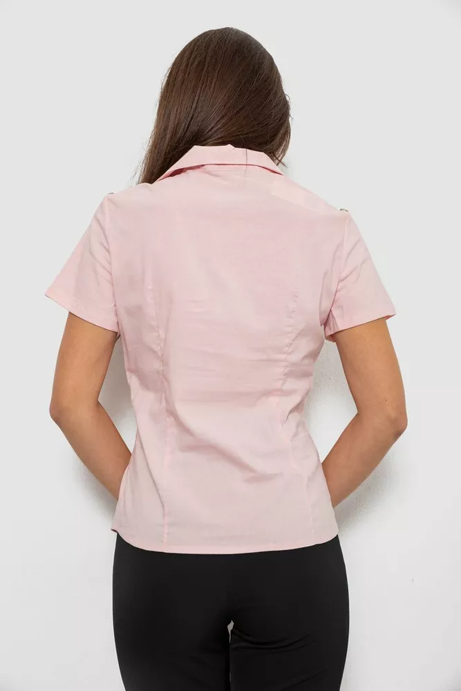 Купить Рубашка женская однотонная  -уценка, цвет светло-розовый, 230R068-1-U-294 - Фото №4