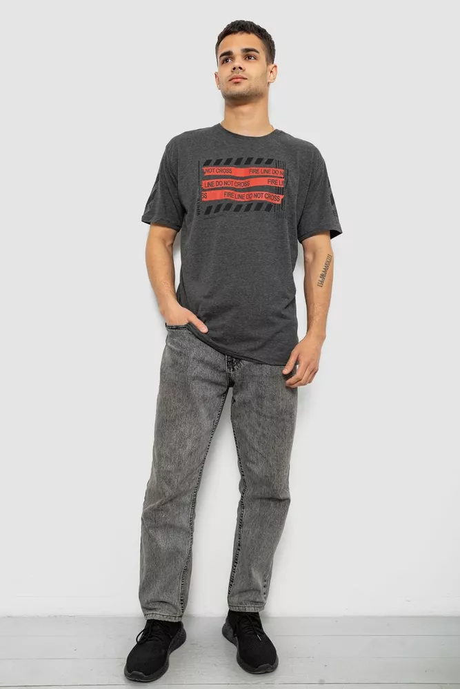 Купить Футболка мужская с принтом, цвет серый, 244R2530 - Фото №2