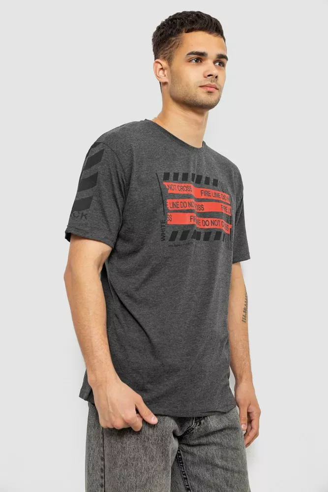 Купить Футболка мужская с принтом, цвет серый, 244R2530 - Фото №3