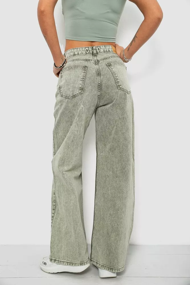Купить Джинсы женские однотонные Wide leg, цвет серый, 244R1908S21 - Фото №4