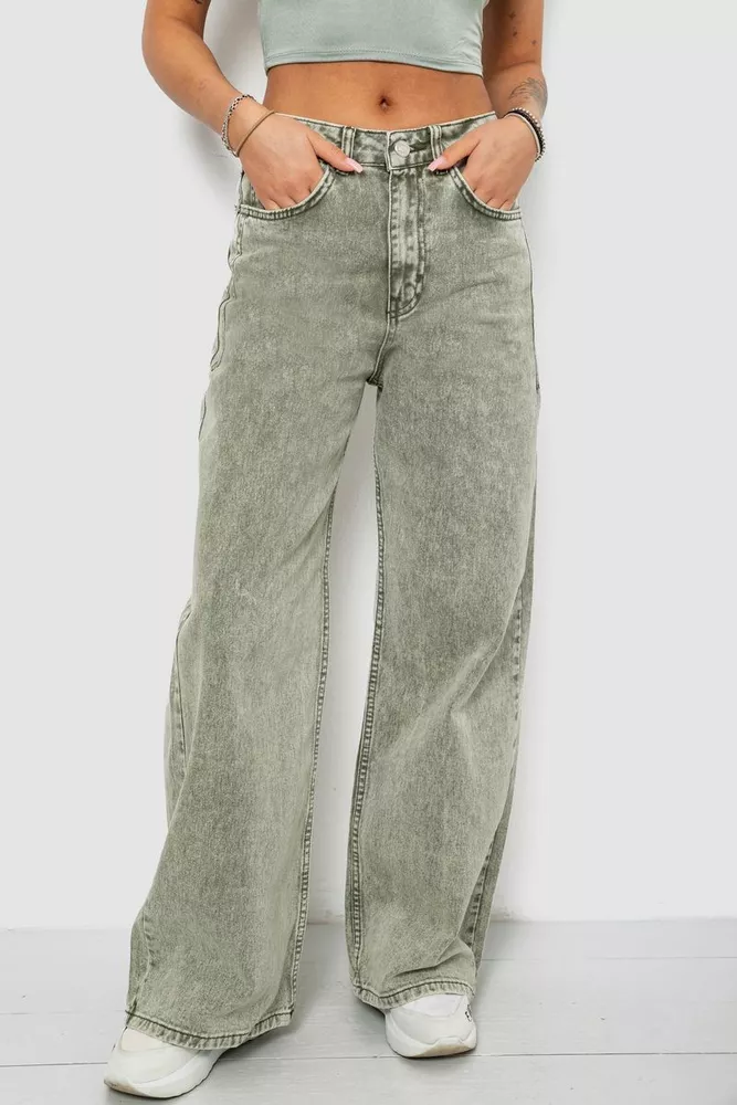 Купить Джинсы женские однотонные Wide leg, цвет серый, 244R1908S21 - Фото №1