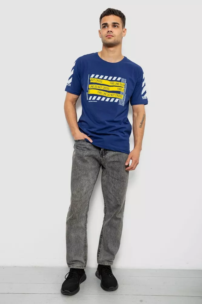 Купить Футболка мужская с принтом, цвет синий, 244R2530 - Фото №2